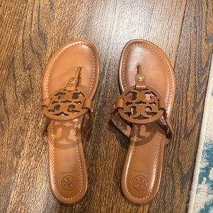 Tory Burch Miller Sandals cognac leather size 11